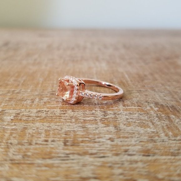 🔥 14kt Rose Gold Princess Morganite Ring🔥 - Picture 2 of 5